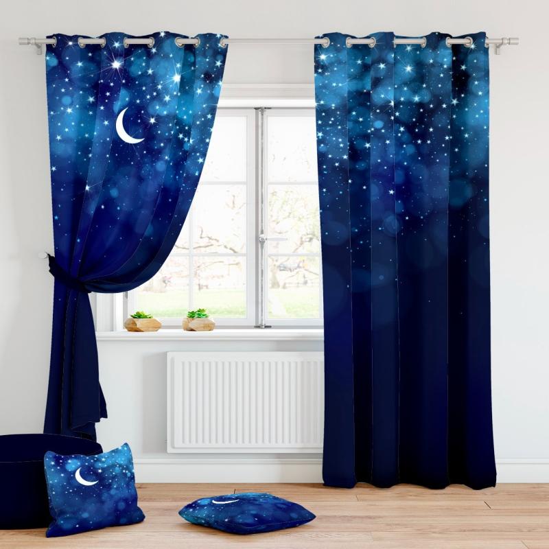 Galaxy Print Curtain for Home Decoration