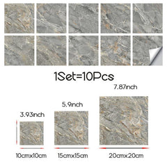 10pcs Marble Tile Stickers Waterproof Decorative Marble Stickers