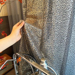 Golden Gradient Sequin Tulle Curtains for Living Room