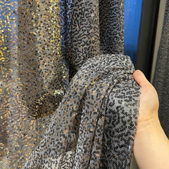 Golden Gradient Sequin Tulle Curtains for Living Room