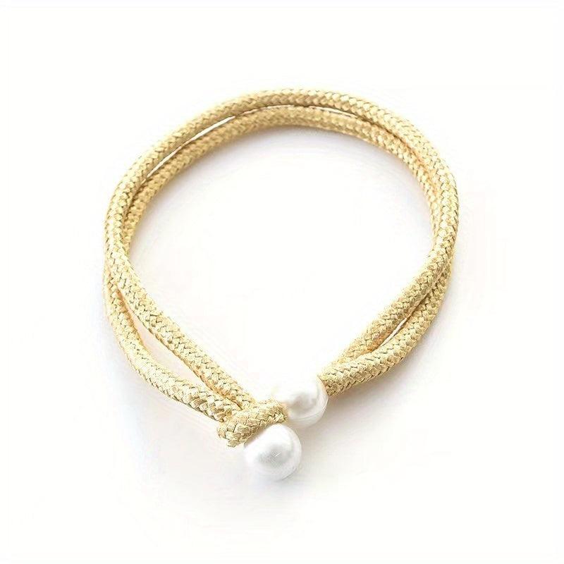 2pcs Faux Pearl Curtain Ties Curtain Rope Adjustable Curtain Fixings Tiebacks
