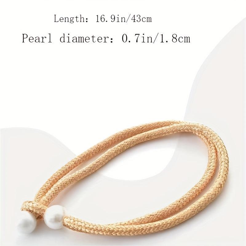 2pcs Faux Pearl Curtain Ties Curtain Rope Adjustable Curtain Fixings Tiebacks