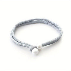 2pcs Faux Pearl Curtain Ties Curtain Rope Adjustable Curtain Fixings Tiebacks