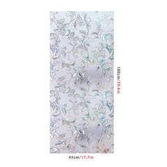 Vintage Curly Leaf Privacy Window Film Translucent No Glue Frosted Static