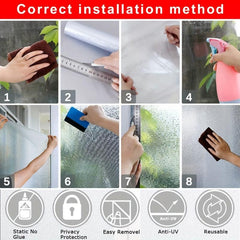 Privacy Window Film Translucent Stripe Glass Sticker