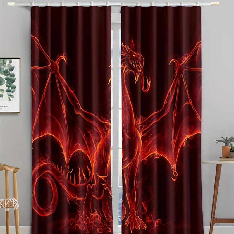 2pcs Jurassic Dinosaur Curtain for Living Room Bedroom