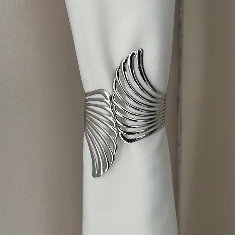 Wave Raw Brass Curtain Tieback - Minimalist Geometric Line Curtain Tie