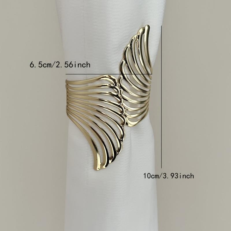Wave Raw Brass Curtain Tieback - Minimalist Geometric Line Curtain Tie