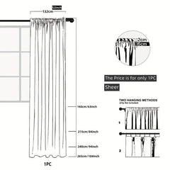 Embroidery Sheer Curtain Embossed Branch Leaf Pattern Embroidery Curtain