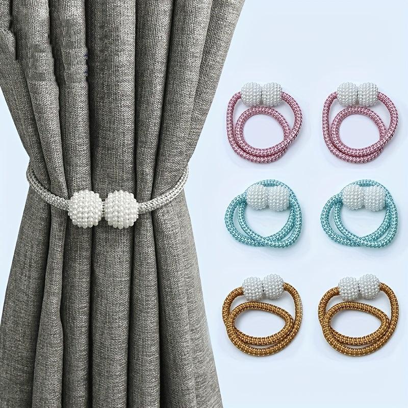 2pcs Pearl Magnetic Curtain Buckles Tieback Accessories