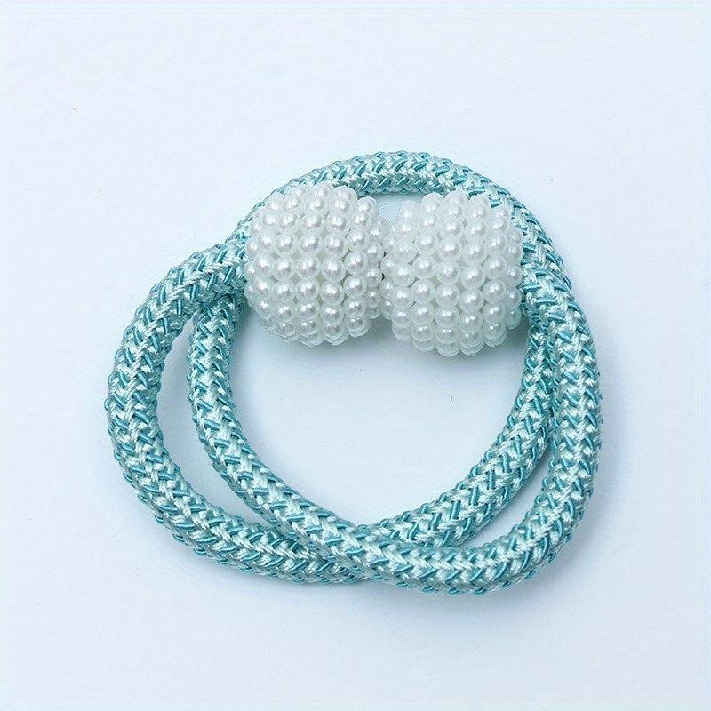 2pcs Pearl Magnetic Curtain Buckles Tieback Accessories