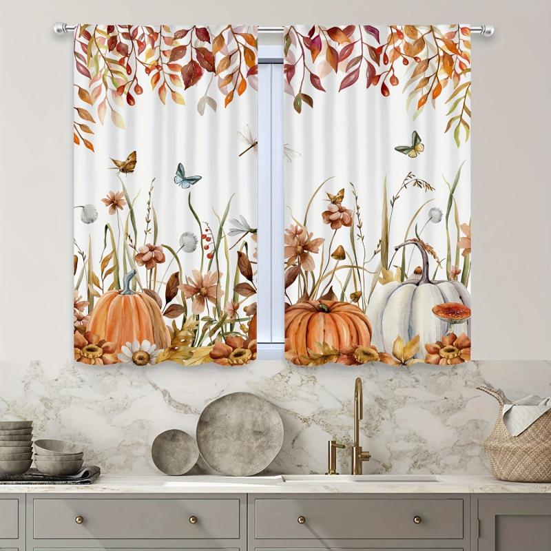 Pumpkin Butterfly Curtain for Home Decor
