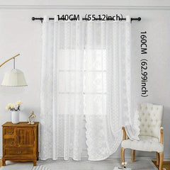 Nordic Semi Shading Lace Curtain for Home Decor