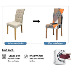 1pc Stretch Print Chair Slipcover Dining Room Kitchen Chair Covers