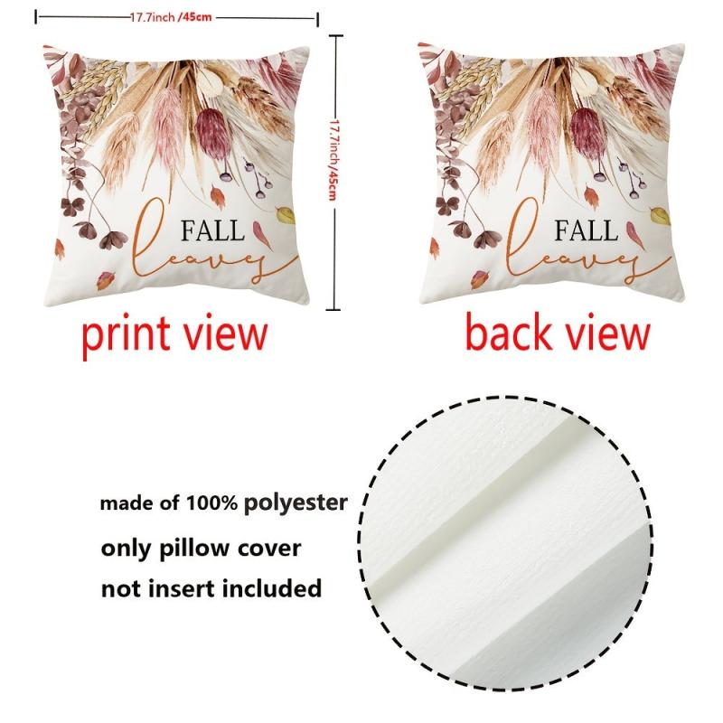 Autumn Throw Pillow Covers Pumpkin Wheat Sunflower Jar Thanksgiving Pillow