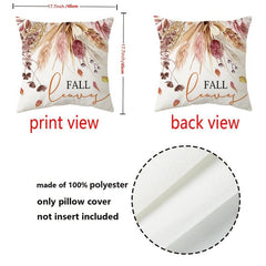 Autumn Throw Pillow Covers Pumpkin Wheat Sunflower Jar Thanksgiving Pillow