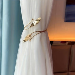 Leaf Metal Pattern Curtain Tieback for Home Bathroom