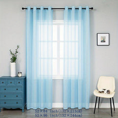 Stylish 2pcs Solid Curtain Voile Draperies