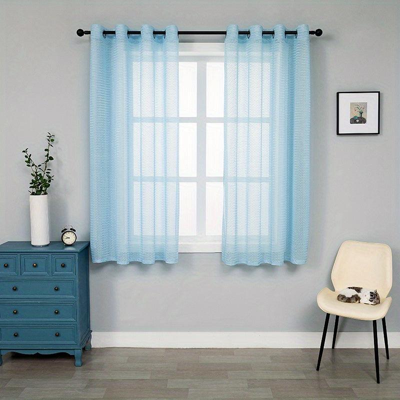 Stylish 2pcs Solid Curtain Voile Draperies