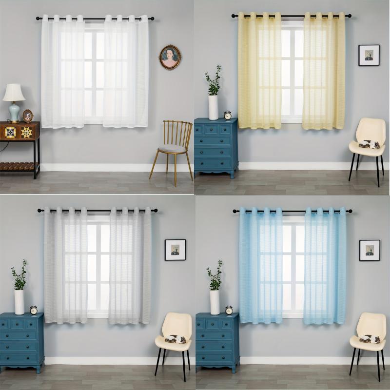 Stylish 2pcs Solid Curtain Voile Draperies