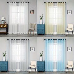 Stylish 2pcs Solid Curtain Voile Draperies