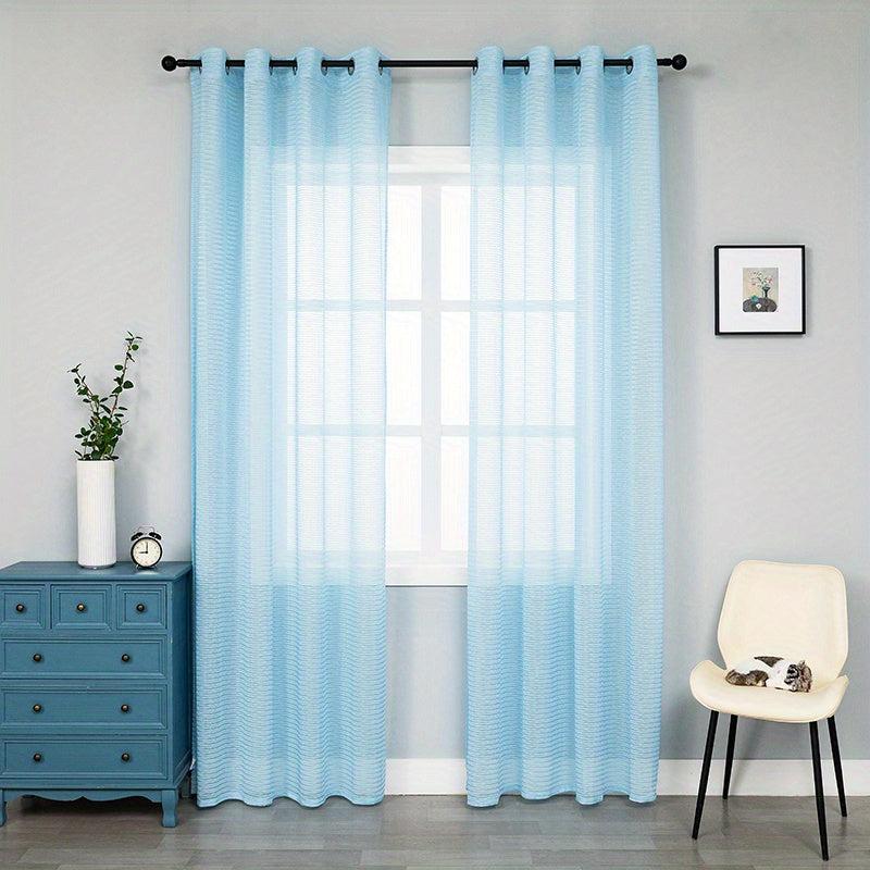 Stylish 2pcs Solid Curtain Voile Draperies