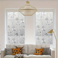 Hibiscus Flower Pattern Window Film for Privacy