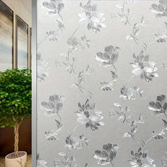 Hibiscus Flower Pattern Window Film for Privacy