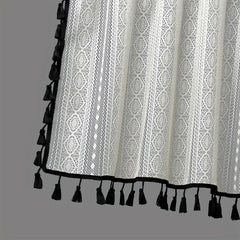 Japanese Crocheted Small Curtain Geometric Pattern Rod Pocket Valance