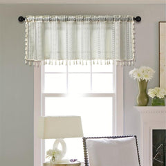Japanese Crocheted Small Curtain Geometric Pattern Rod Pocket Valance