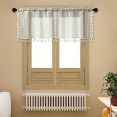 Japanese Crocheted Small Curtain Geometric Pattern Rod Pocket Valance