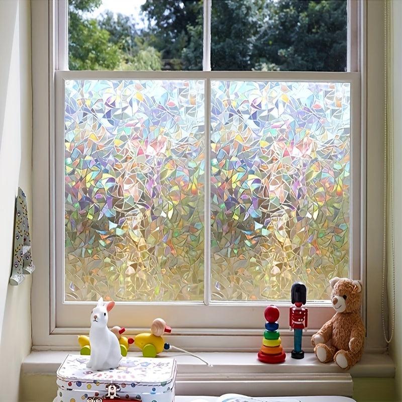 Rainbow Privacy Window Film Stained Glass Sticker Anti UV Sun Blocker