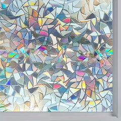 Rainbow Privacy Window Film Stained Glass Sticker Anti UV Sun Blocker