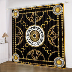 2pcs Geometric Pattern Curtain for Bedroom Office Kitchen Living Room