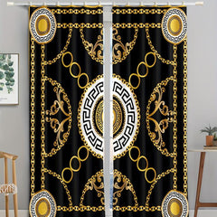 2pcs Geometric Pattern Curtain for Bedroom Office Kitchen Living Room