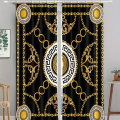 2pcs Geometric Pattern Curtain for Bedroom Office Kitchen Living Room