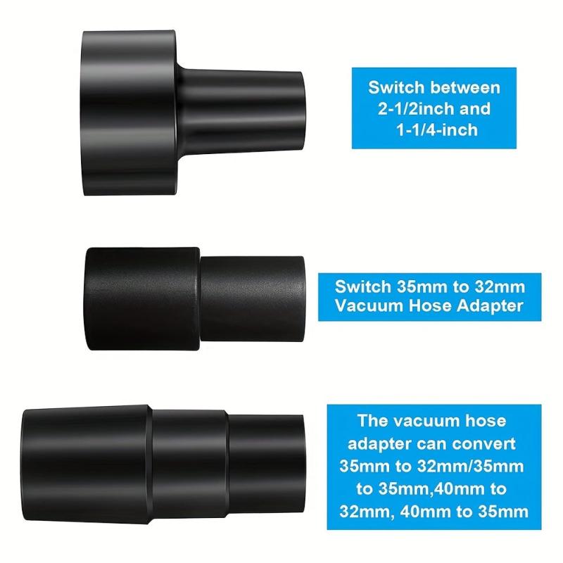 3pcs Universal Vacuum Cleaner Adapter Set, Fits Brush Sizes 2 1/2 t