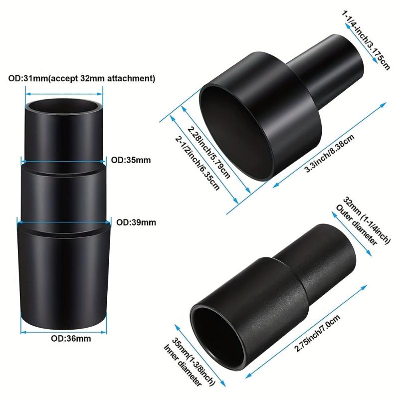 3pcs Universal Vacuum Cleaner Adapter Set, Fits Brush Sizes 2 1/2 t