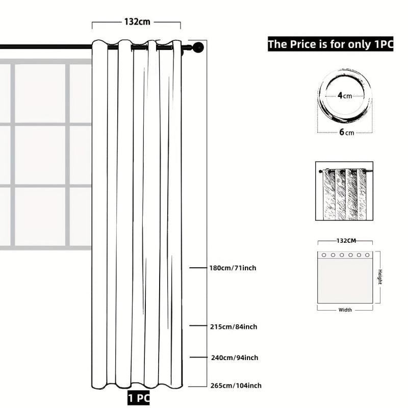 Modern Blackout Curtain with Branch and Leaf Print Grommet Top