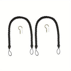 2pcs Hand Woven Curtain Tieback with Metal Hooks for Home Decor
