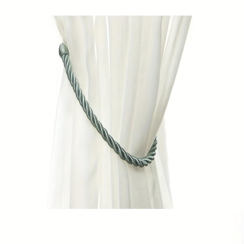 2pcs Hand Woven Curtain Tieback with Metal Hooks for Home Decor