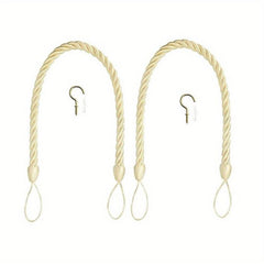 2pcs Hand Woven Curtain Tieback with Metal Hooks for Home Decor