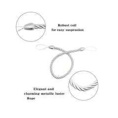 2pcs Hand Woven Curtain Tieback with Metal Hooks for Home Decor
