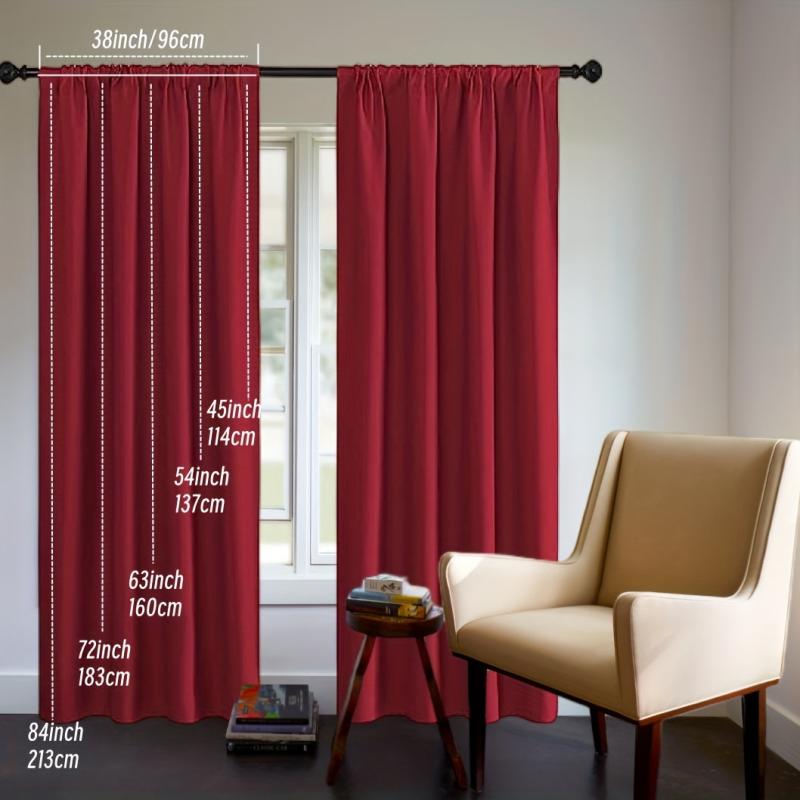 Thermal Insulated Blackout Curtains - Rod Pocket Window Drapes