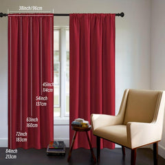 Thermal Insulated Blackout Curtains - Rod Pocket Window Drapes