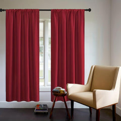 Thermal Insulated Blackout Curtains - Rod Pocket Window Drapes