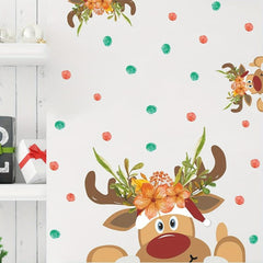 2pcs Christmas Elk Window Stickers Removable Waterproof Vinyl Wall Decor