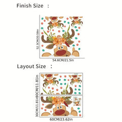 2pcs Christmas Elk Window Stickers Removable Waterproof Vinyl Wall Decor