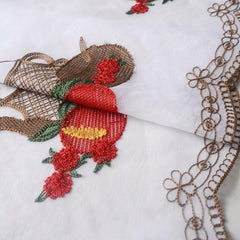 Embroidered Fruit Pattern Short Curtain Rod Pocket