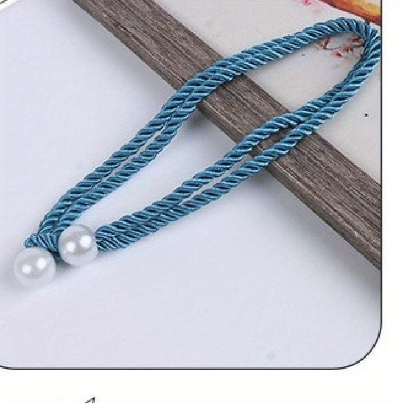 2pcs Faux Pearl Curtain Tieback Bandage, for Living Room Bedroom Decor